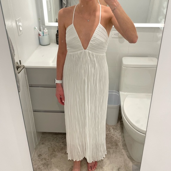 ALC Angelina Pleated Midi Dress White - Picture 2 of 10